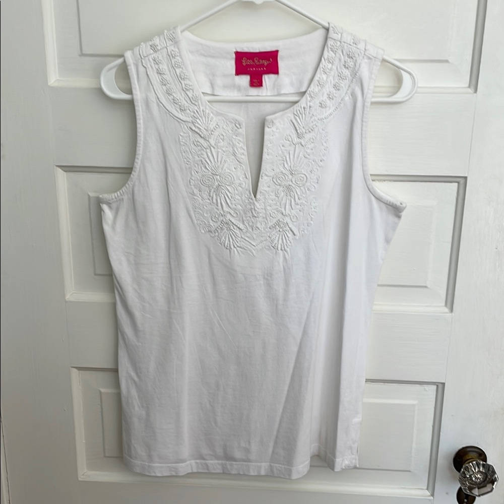 Vintage Lilly Pulitzer JUBILEE white beaded top